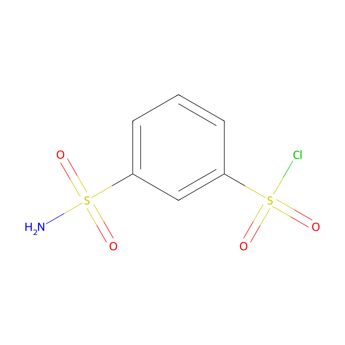 3-Sulfamoylbenzene-1-sulfonyl chloride molecular structure, CAS 62646-47-3