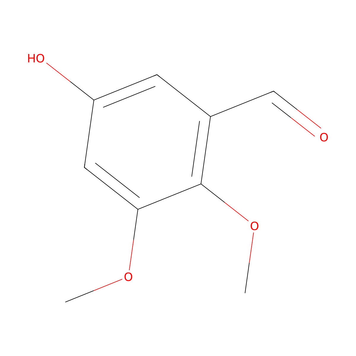 5-Hydroxy-2,3-dimethoxybenzaldehyde molecular structure, CAS 62648-55-9
