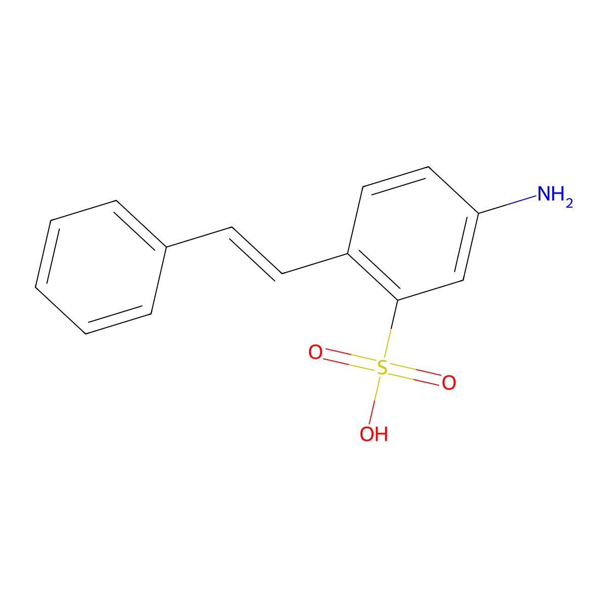 Benzenesulfonic acid, 5-amino-2-(2-phenylethenyl)- molecular structure, CAS 6265-01-6