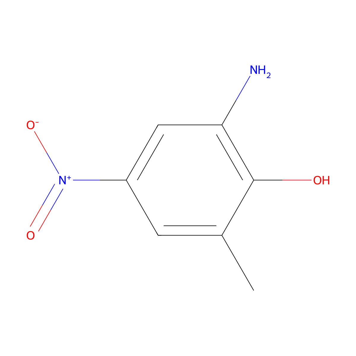 Phenol, 2-amino-6-methyl-4-nitro- molecular structure, CAS 6265-03-8