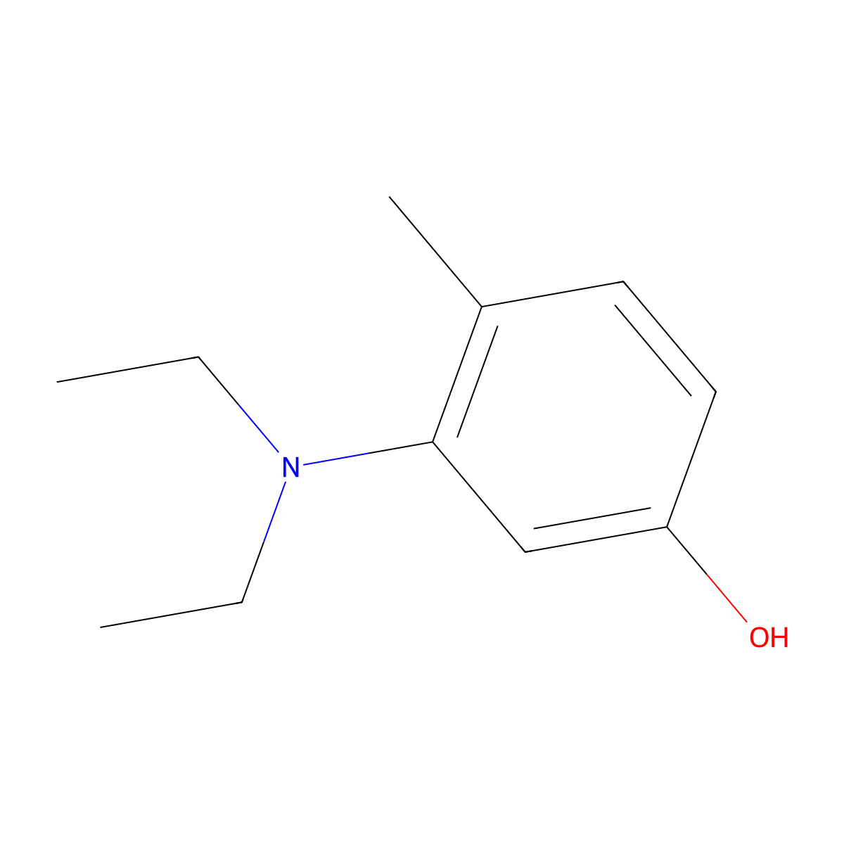 3-(Diethylamino)-4-methylphenol molecular structure, CAS 6265-08-3