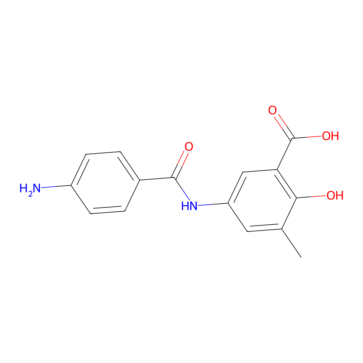 5-(4-Aminobenzamido)-2,3-cresotic acid molecular structure, CAS 6265-15-2