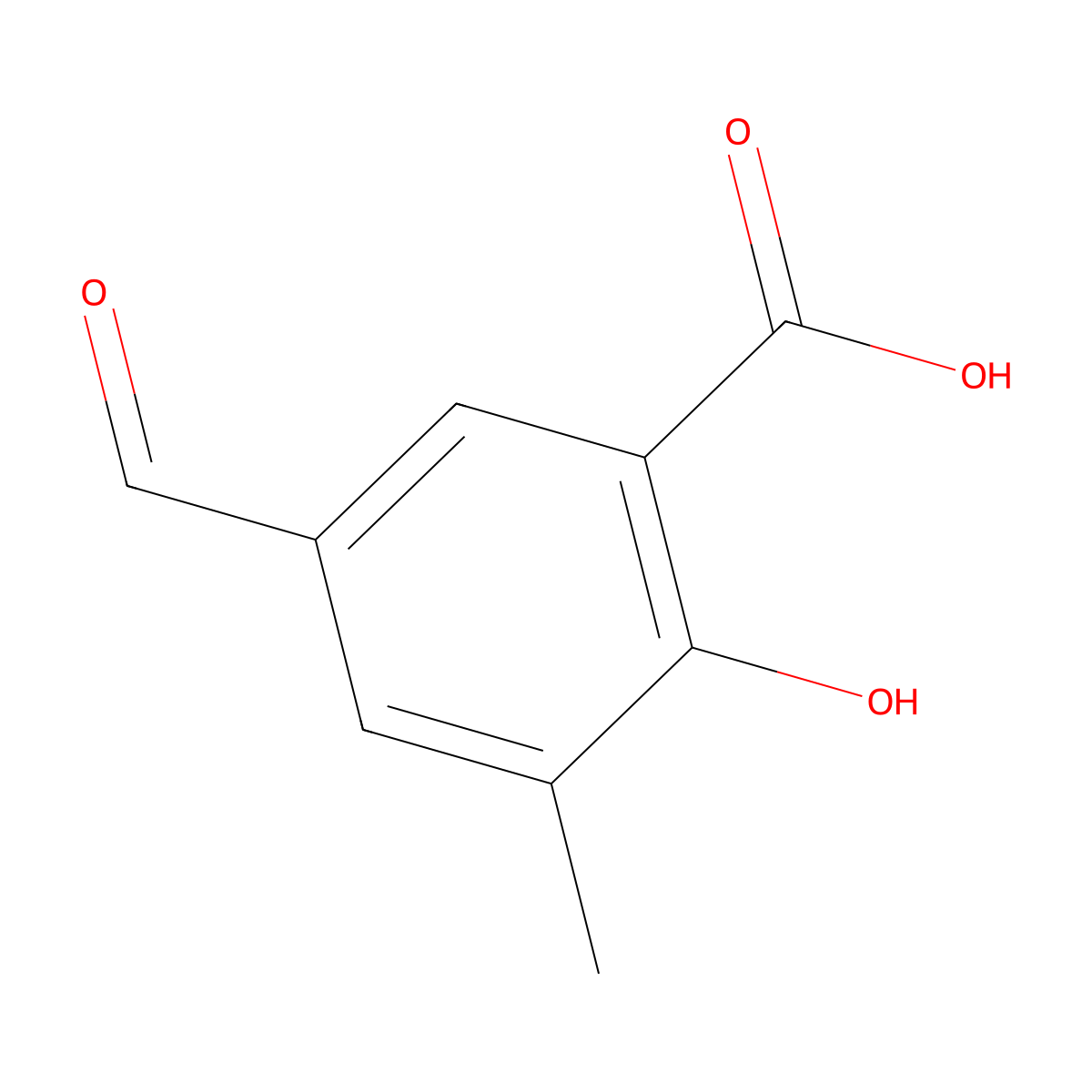5-Formyl-3-methylsalicylic acid molecular structure, CAS 6265-16-3