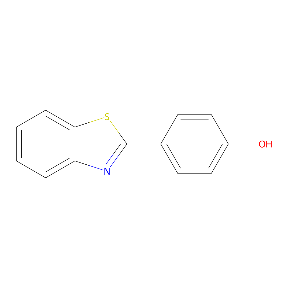 2-(4-Hydroxyphenyl)benzothiazole molecular structure, CAS 6265-55-0