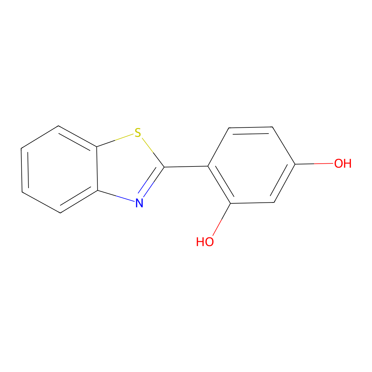 4-(2-Benzothiazolyl)-1,3-benzenediol molecular structure, CAS 6265-56-1
