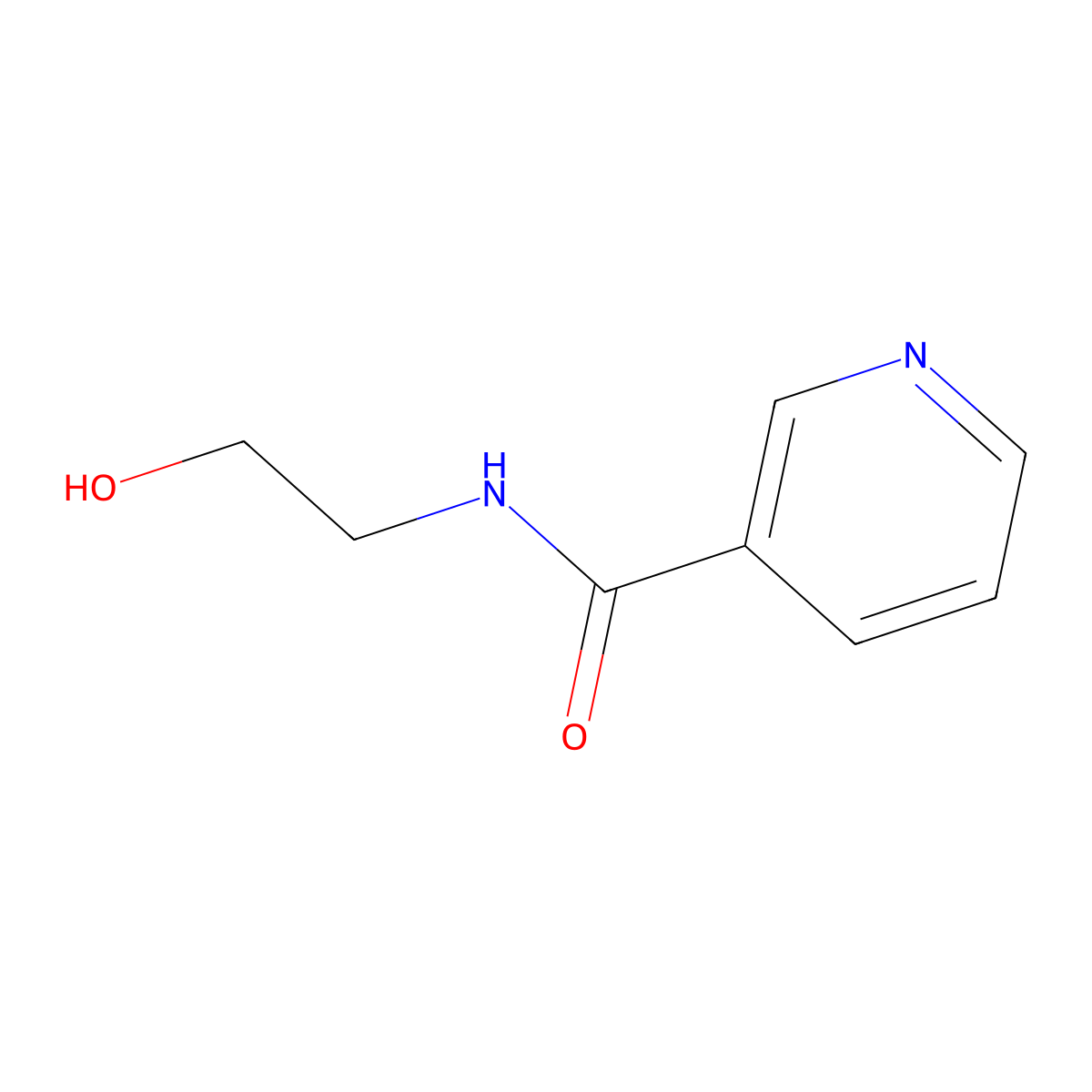 N-(2-hydroxyethyl)nicotinamide molecular structure, CAS 6265-73-2