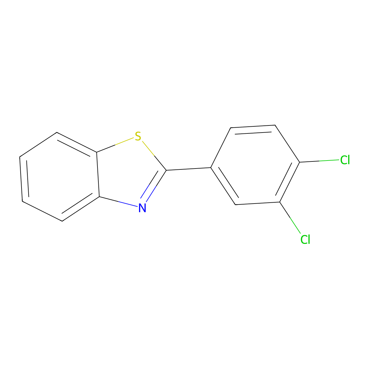2-(3,4-Dichlorophenyl)-1,3-benzothiazole molecular structure, CAS 6265-89-0