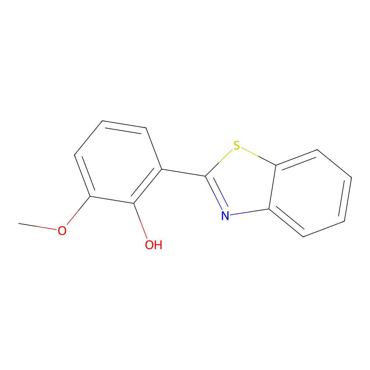 2-(2'-Hydroxy-3'-methoxyphenyl)benzothiazole molecular structure, CAS 6265-93-6