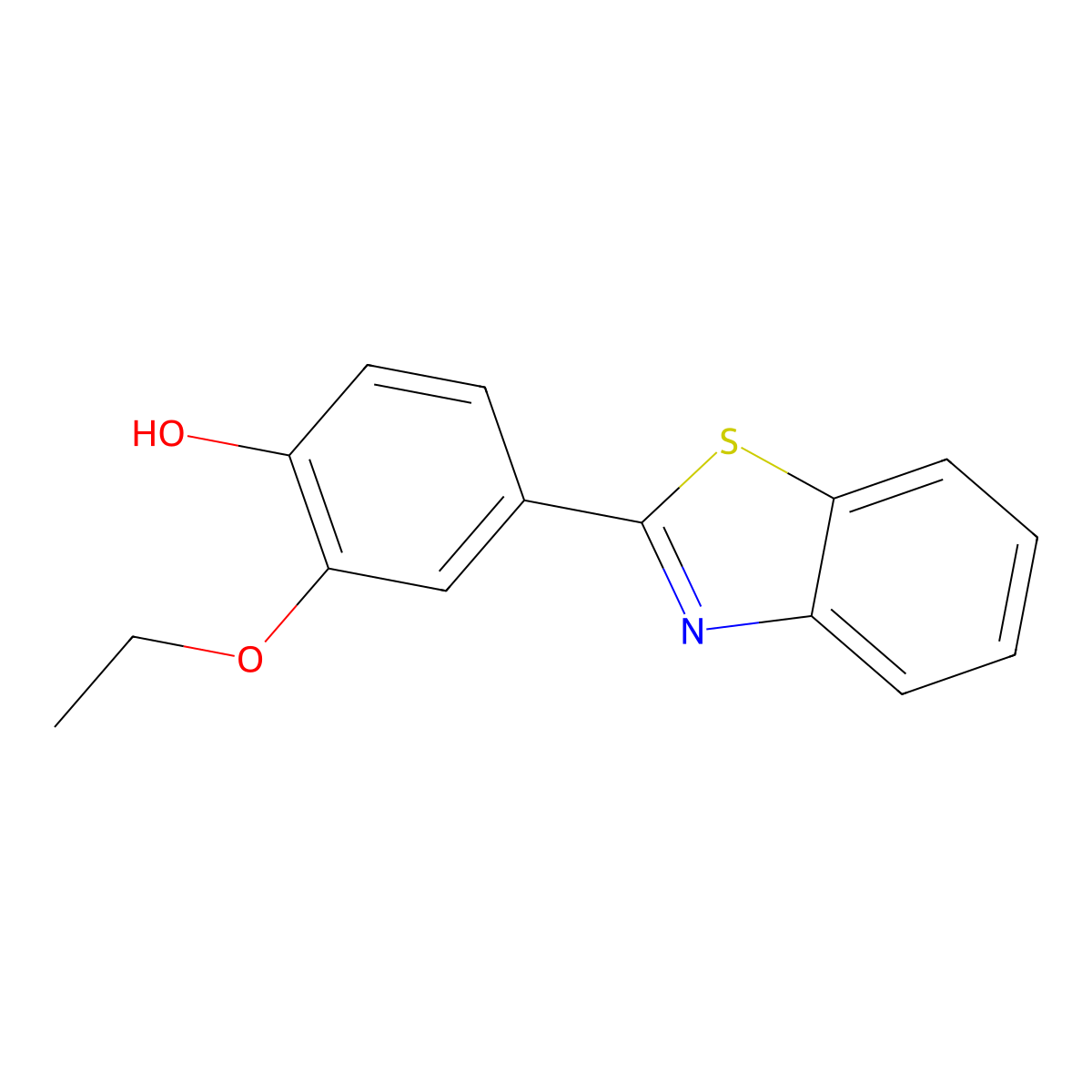 4-(1,3-Benzothiazol-2-yl)-2-ethoxyphenol molecular structure, CAS 6265-95-8