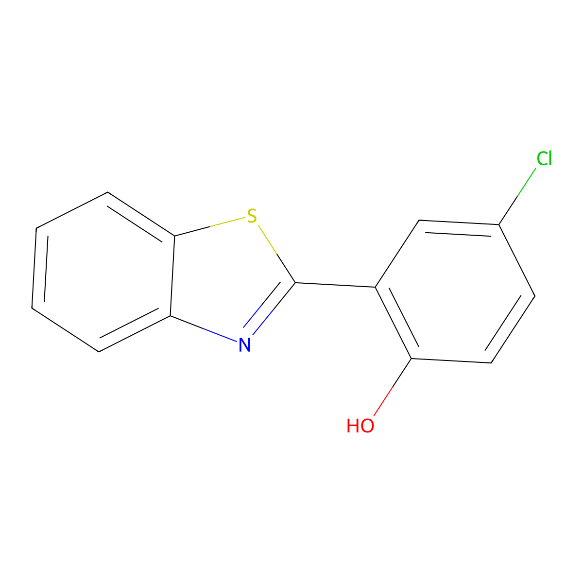 2-(1,3-Benzothiazol-2-yl)-4-chlorophenol molecular structure, CAS 6265-97-0