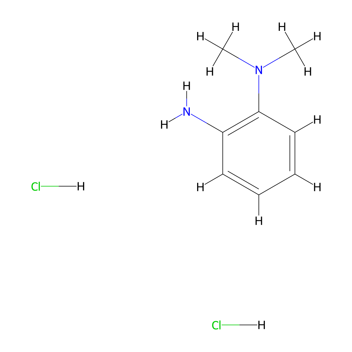 1,2-Benzenediamine, N1,N1-dimethyl-, hydrochloride (1:2) molecular structure, CAS 62654-07-3