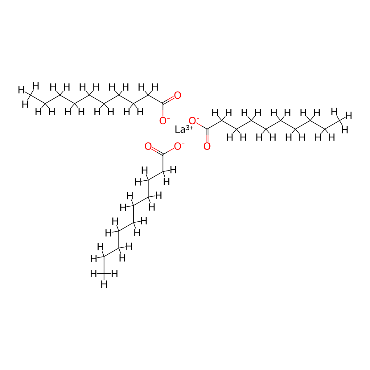 Decanoic acid, lanthanum(3+) salt (3:1) molecular structure, CAS 62654-13-1