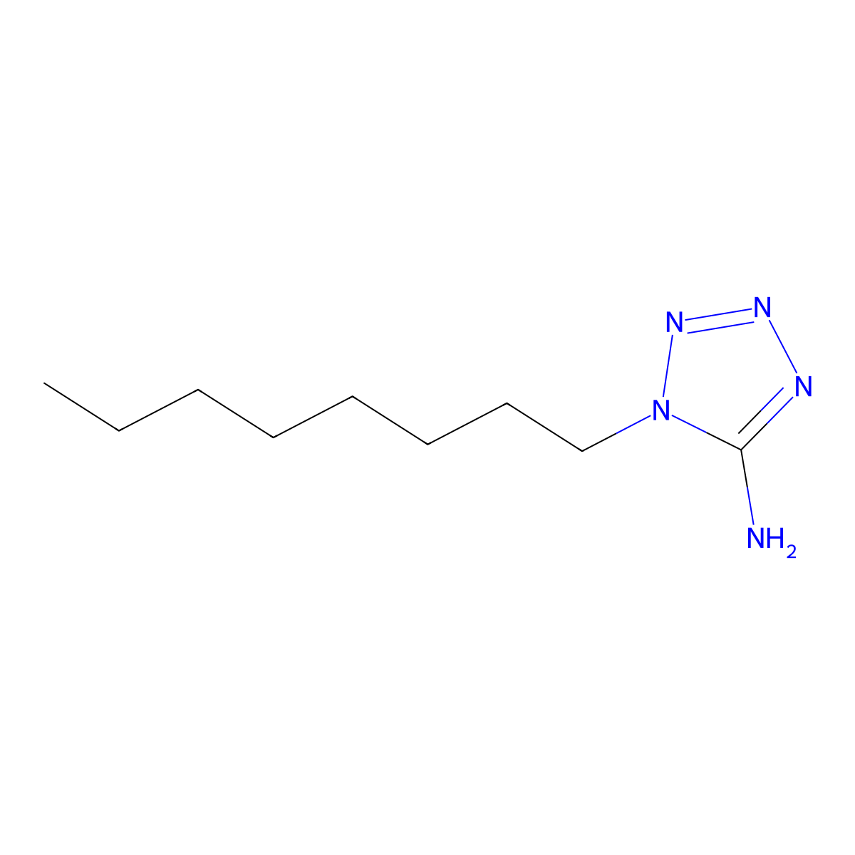 1H-Tetrazol-5-amine, 1-octyl- molecular structure, CAS 62654-16-4