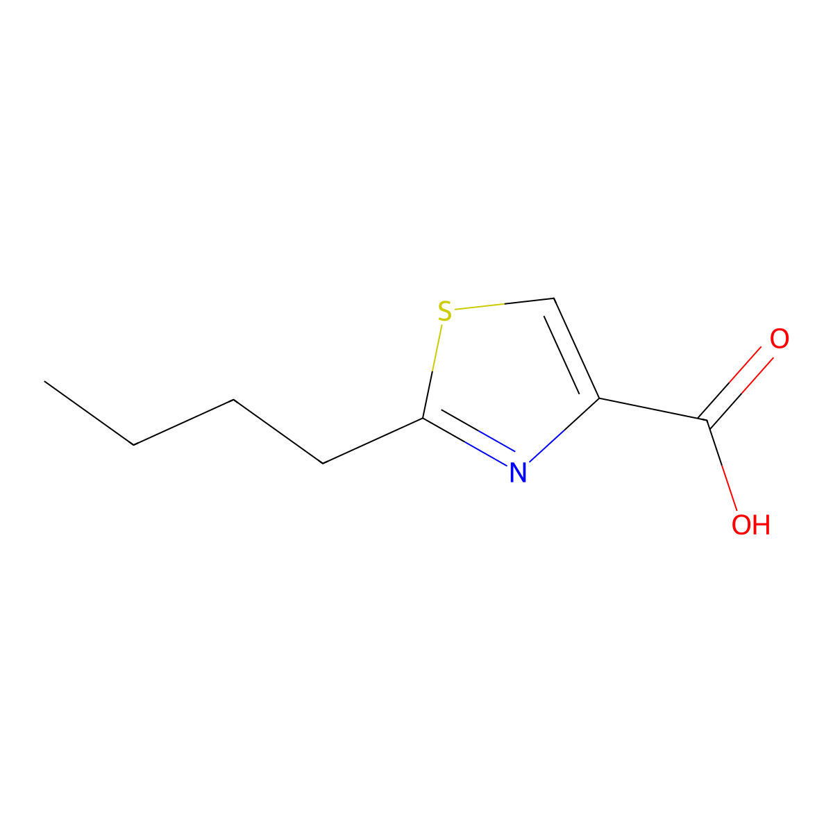 2-Butyl-4-thiazolecarboxylic acid molecular structure, CAS 62657-88-9