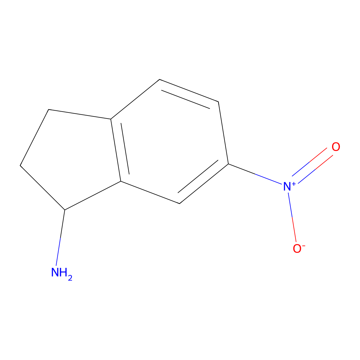 6-Nitro-2,3-dihydro-1H-inden-1-amine molecular structure, CAS 62658-54-2