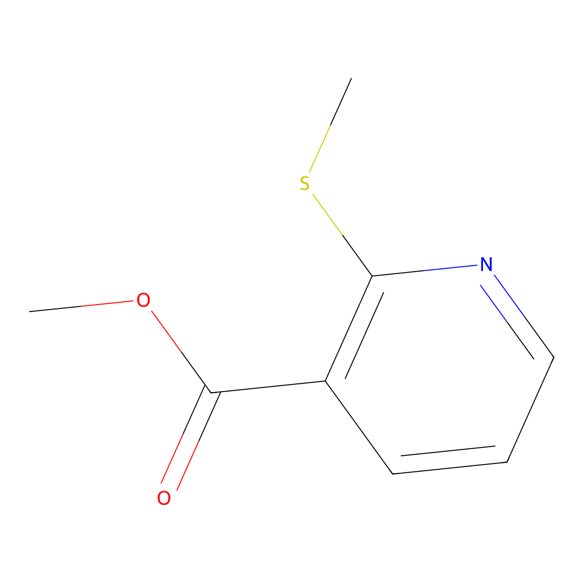 Methyl 2-methylsulfanylpyridine-3-carboxylate molecular structure, CAS 62658-91-7