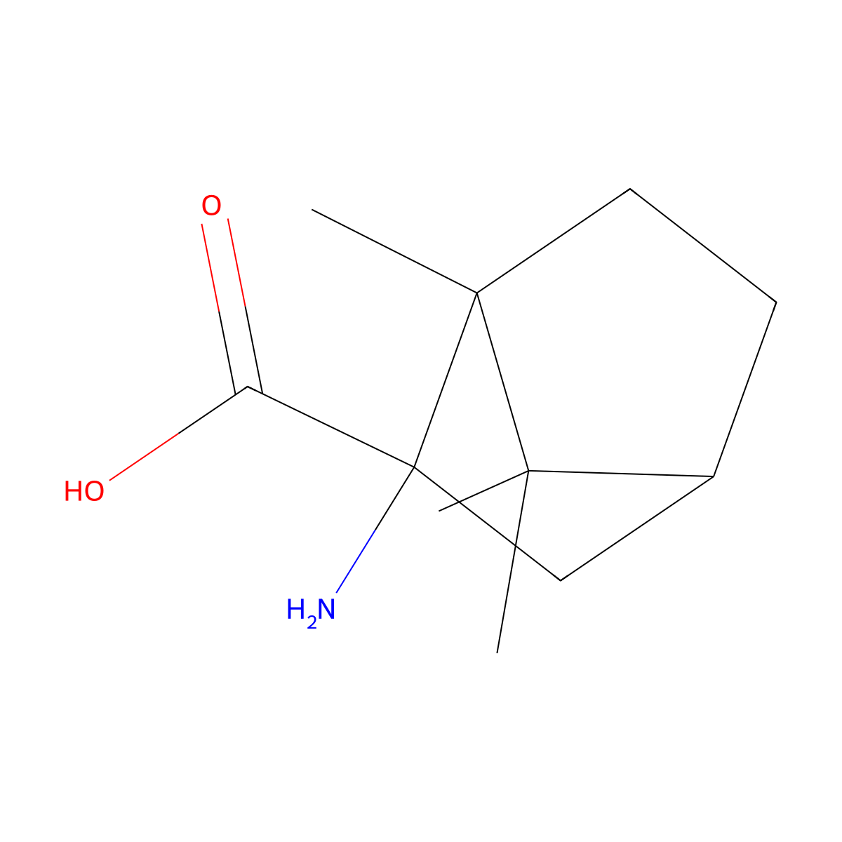 2-Amino-1,7,7-trimethylbicyclo[2.2.1]heptane-2-carboxylic acid molecular structure, CAS 6266-05-3