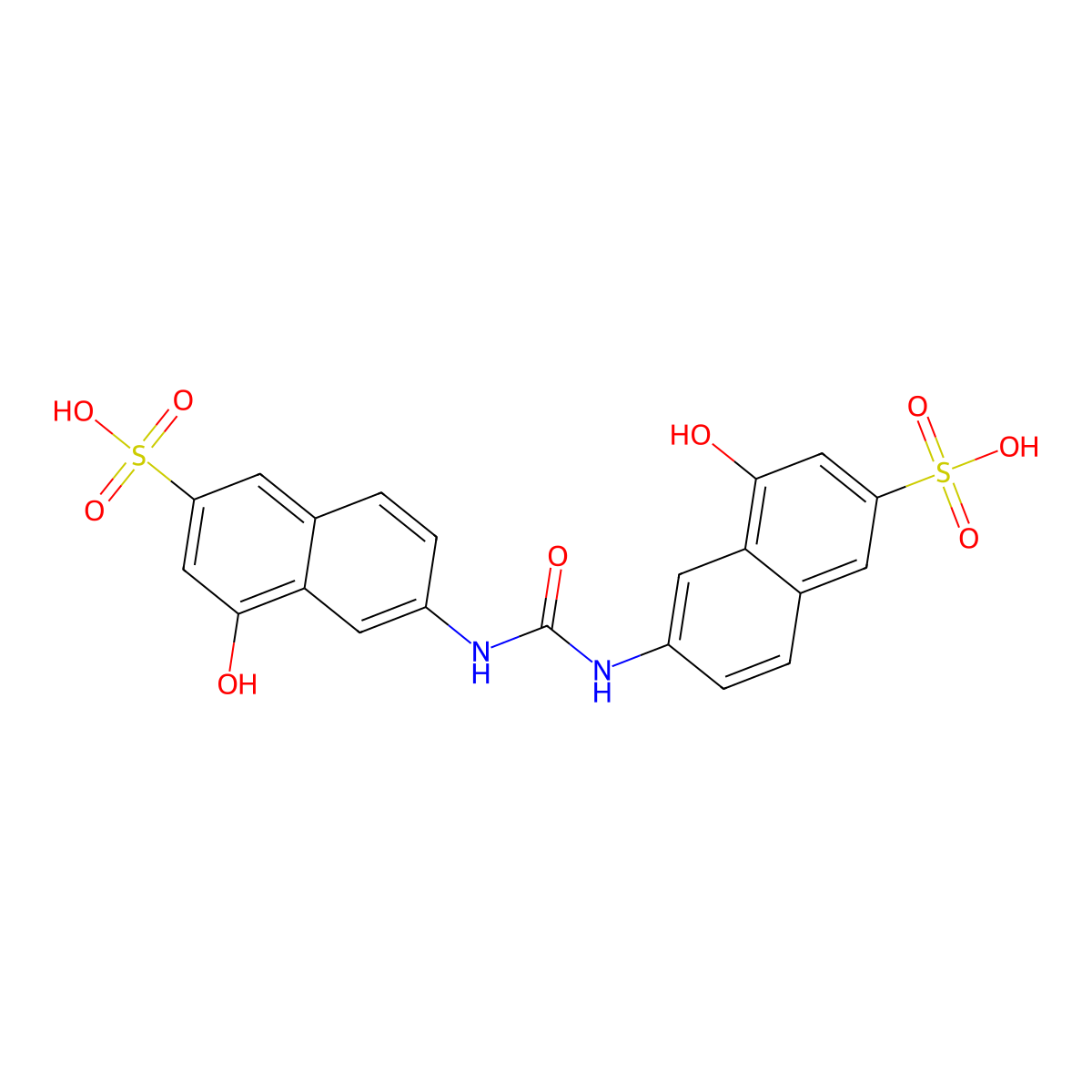 4-Hydroxy-6-{[(8-hydroxy-6-sulfonaphthalen-2-yl)carbamoyl]amino}naphthalene-2-sulfonic acid molecular structure, CAS 6266-54-2