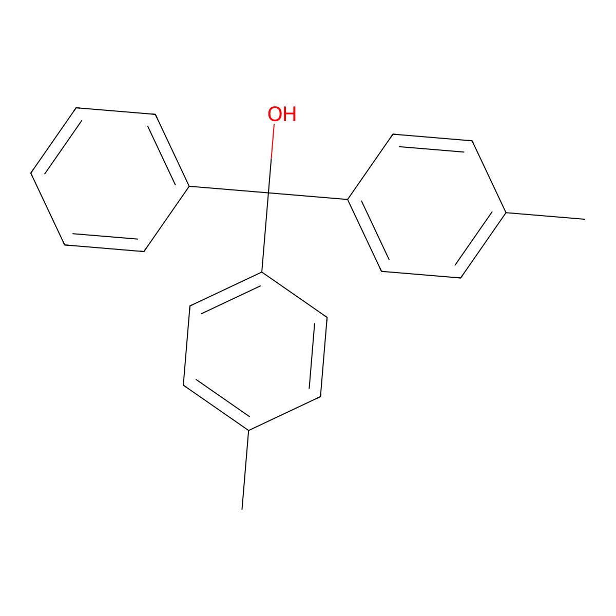 Bis(4-methylphenyl)(phenyl)methanol molecular structure, CAS 6266-56-4