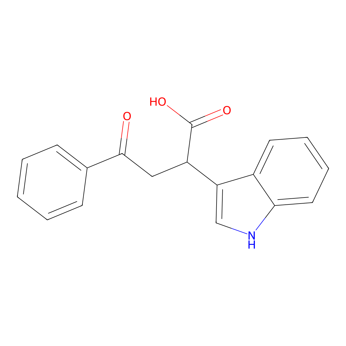 2-(1H-Indol-3-yl)-4-oxo-4-phenylbutanoic acid molecular structure, CAS 6266-66-6