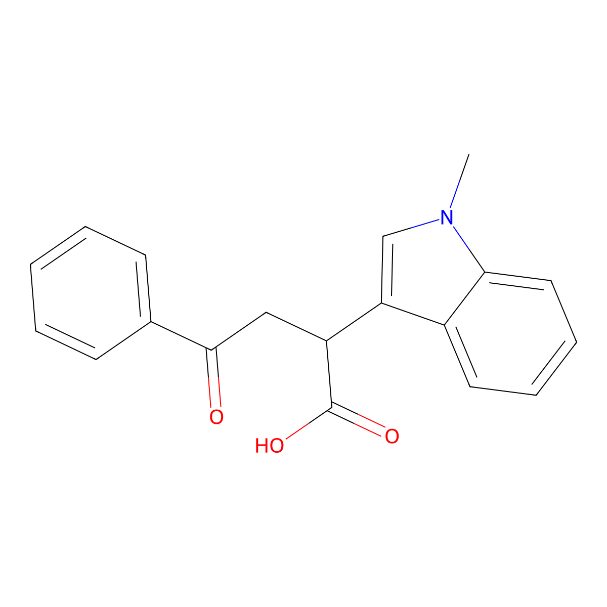 2-(1-Methyl-1h-indol-3-yl)-4-oxo-4-phenylbutanoic acid molecular structure, CAS 6266-67-7