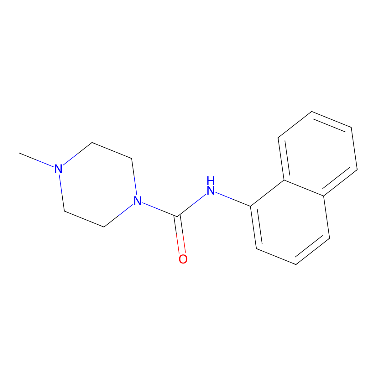 4-Methyl-n-(1-naphthyl)piperazine-1-carboxamide molecular structure, CAS 6266-76-8