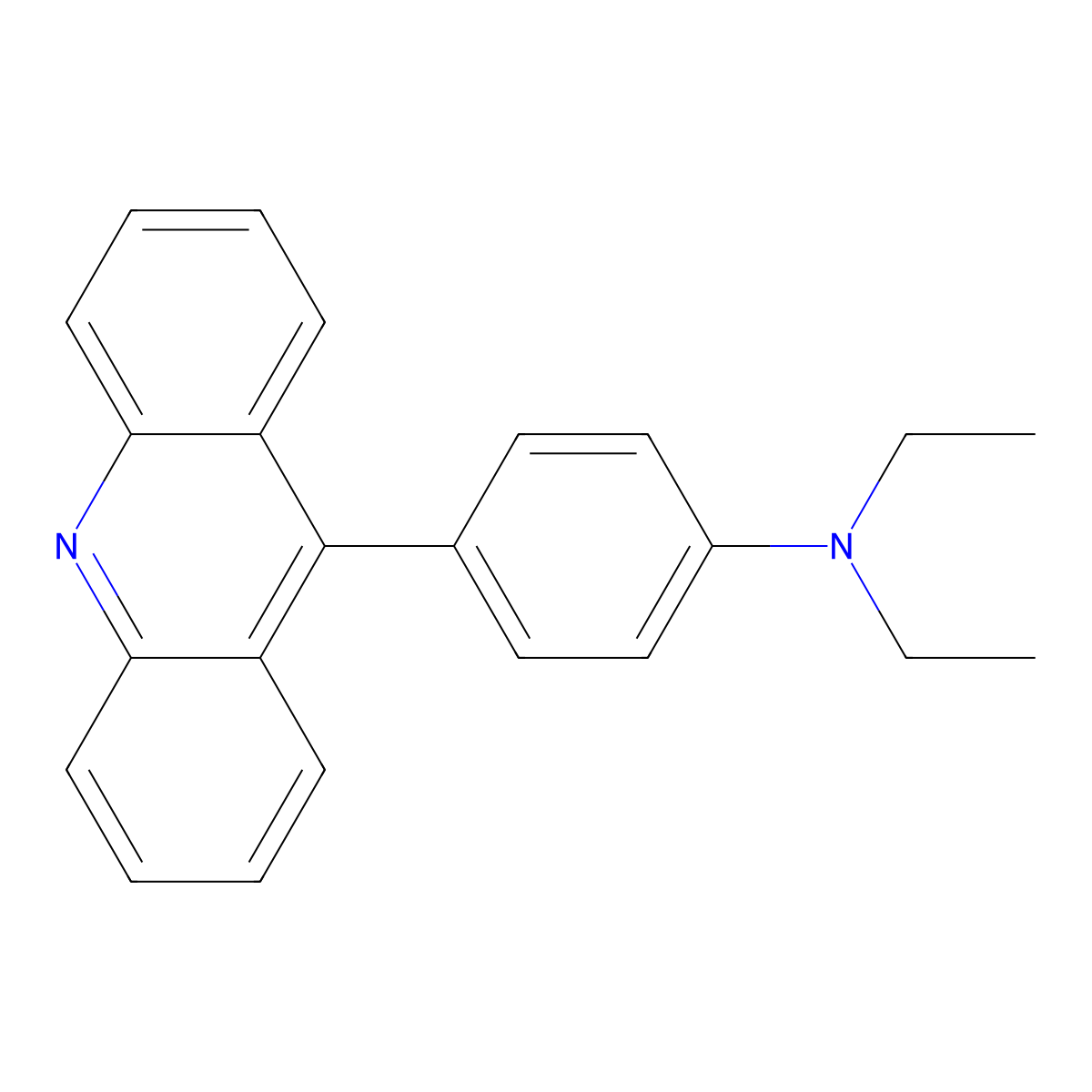4-(acridin-9-yl)-N,N-diethylaniline molecular structure, CAS 6266-90-6