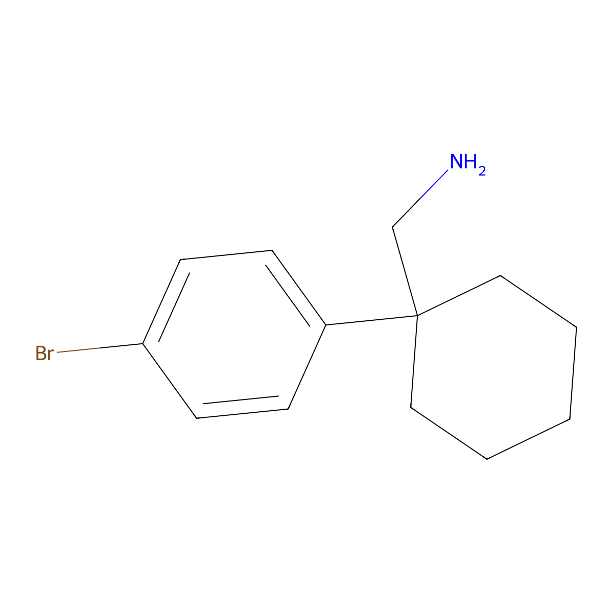 [1-(4-Bromophenyl)cyclohexyl]methanamine molecular structure, CAS 626603-32-5