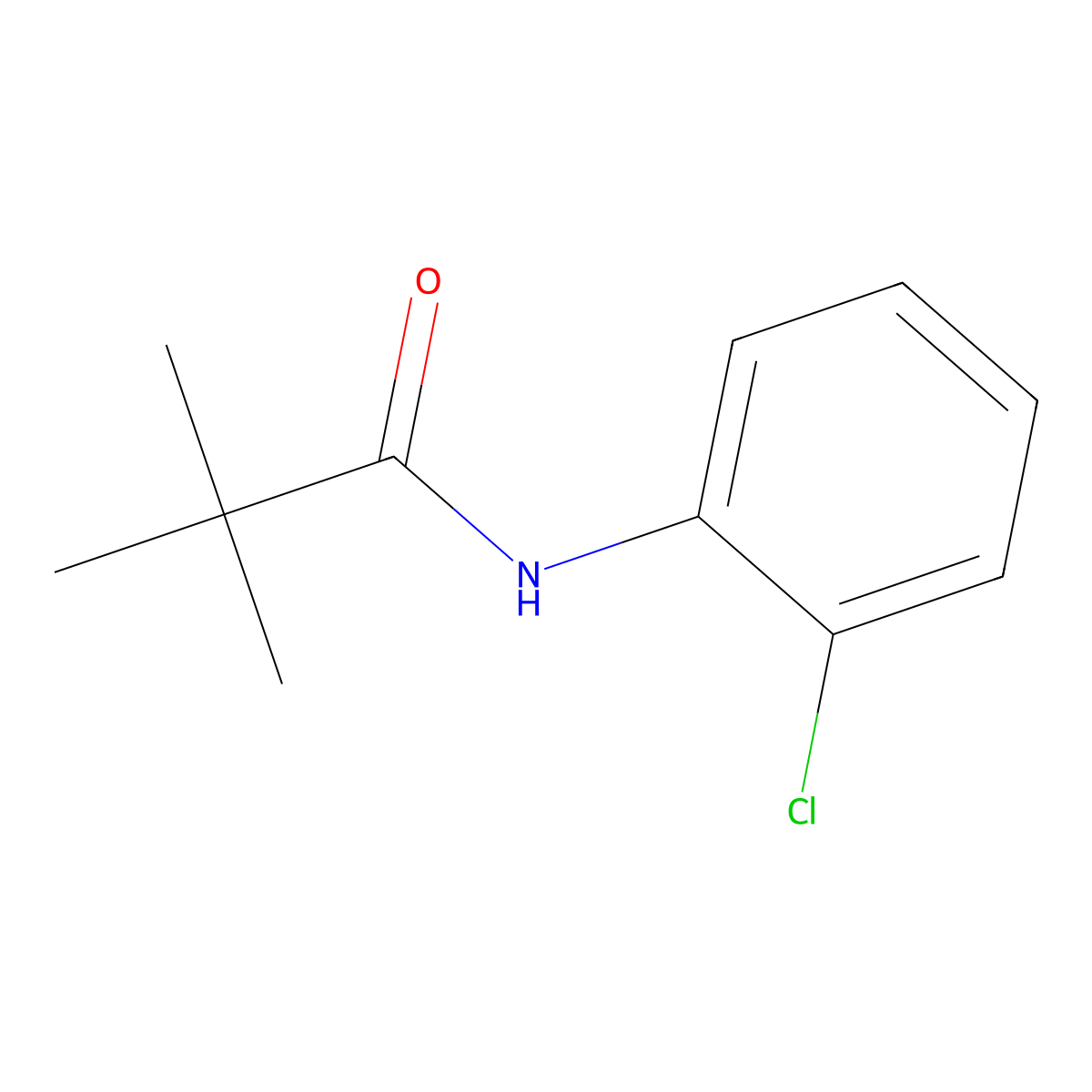 Propanamide, N-(2-chlorophenyl)-2,2-dimethyl- molecular structure, CAS 62662-74-2