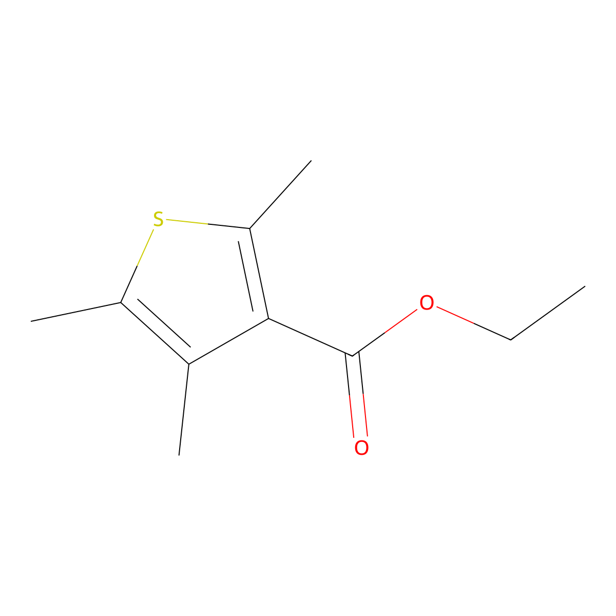 Ethyl 2,4,5-trimethylthiophene-3-carboxylate molecular structure, CAS 62664-42-0