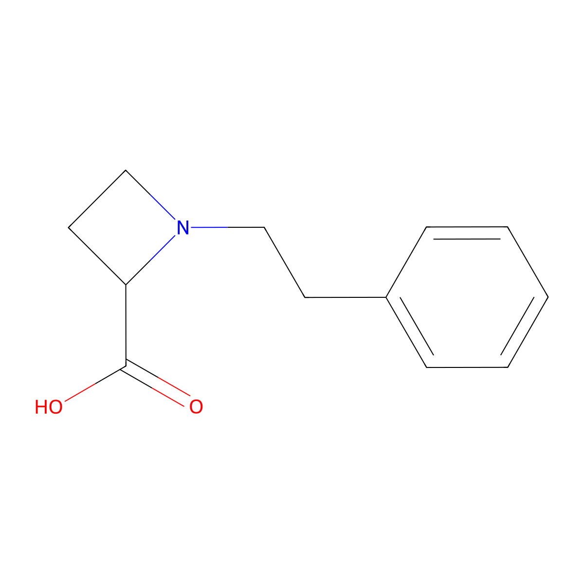 1-(2-Phenylethyl)azetidine-2-carboxylic acid molecular structure, CAS 62664-95-3