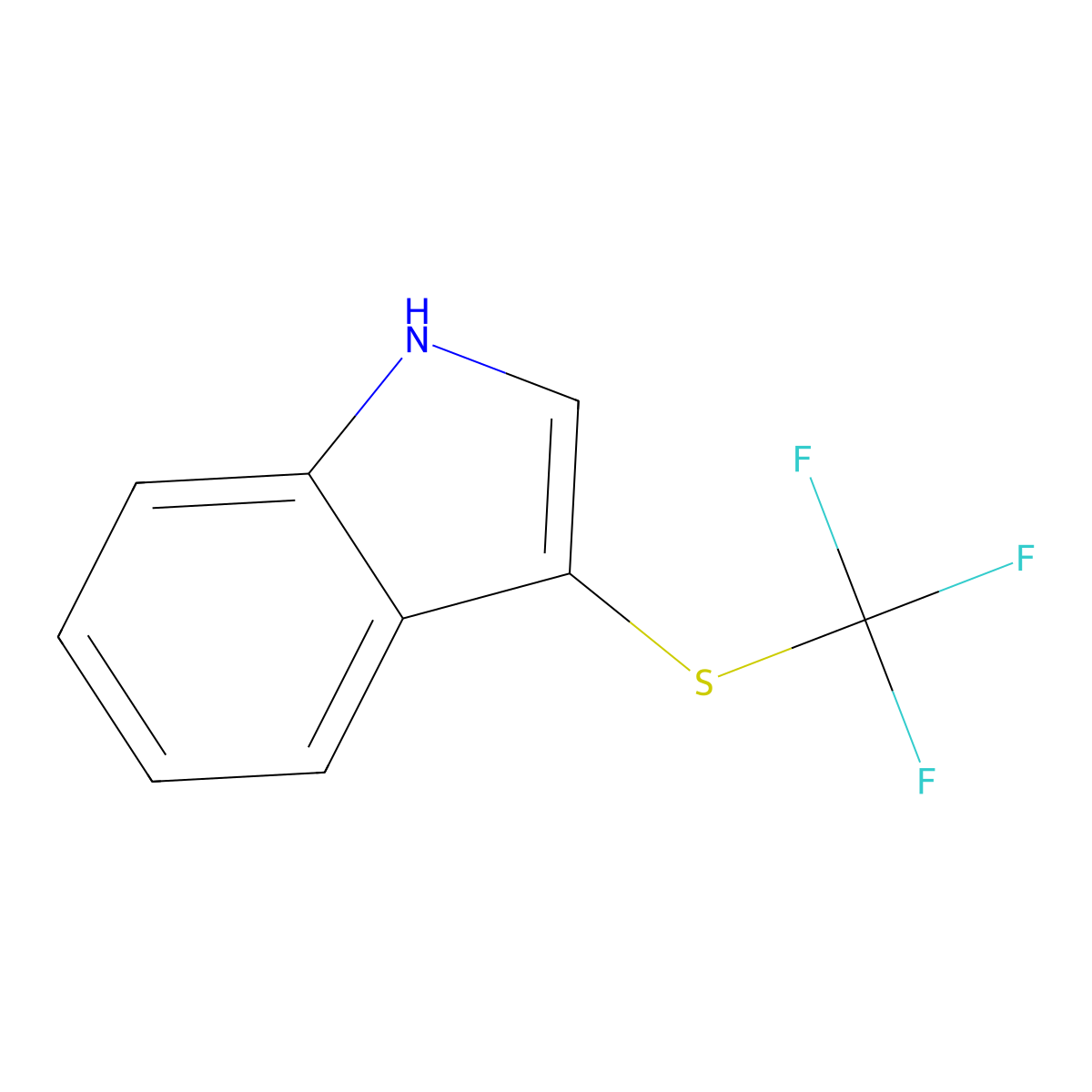 3-[(Trifluoromethyl)sulfanyl]-1H-indole molecular structure, CAS 62665-49-0