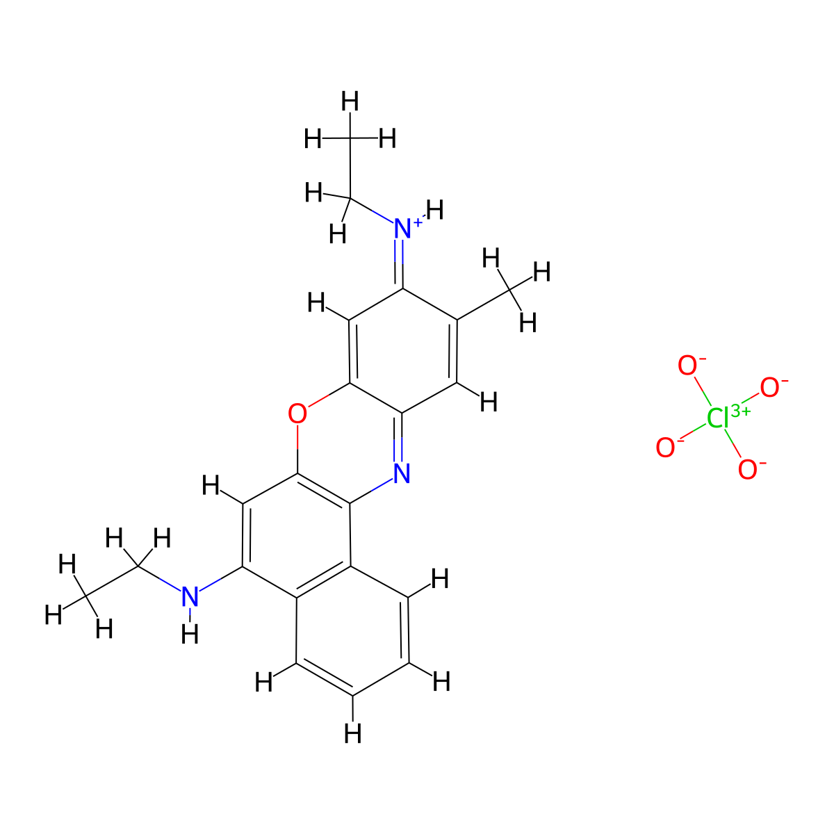 Oxazine 170 perchlorate molecular structure, CAS 62669-60-7