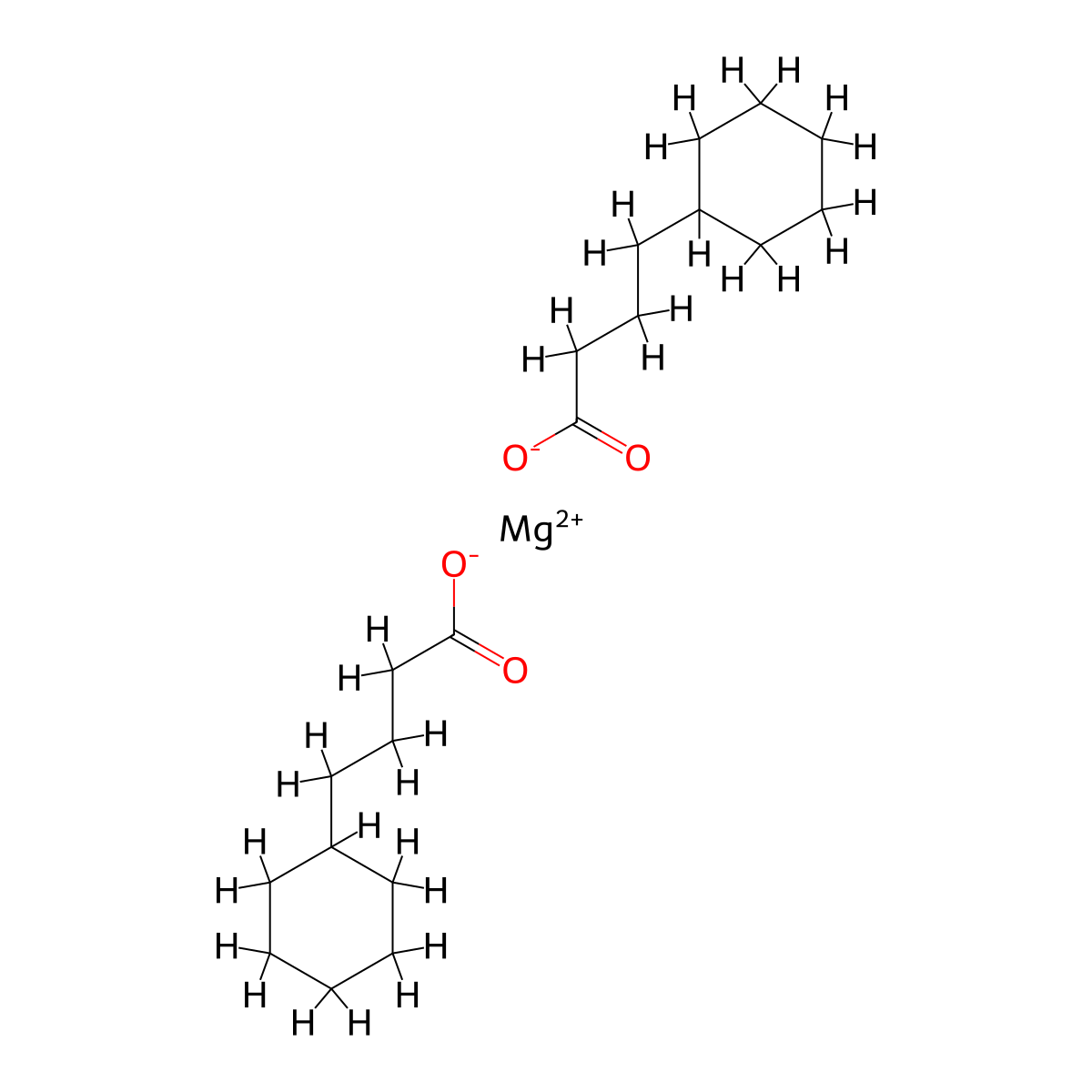 Cyclohexanebutanoic acid, magnesium salt (2:1) molecular structure, CAS 62669-64-1