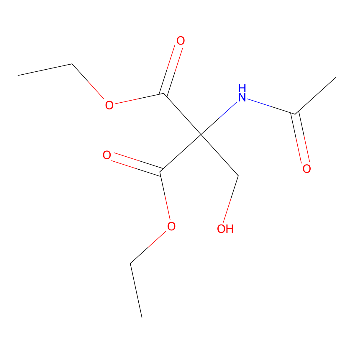 2-Acetamido-2-(hydroxymethyl)propanedioic acid diethyl ester molecular structure, CAS 6267-40-9