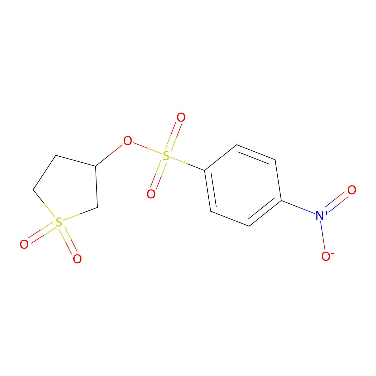 Tetrahydro-1,1-dioxido-3-thienyl 4-nitrobenzenesulfonate molecular structure, CAS 62671-90-3