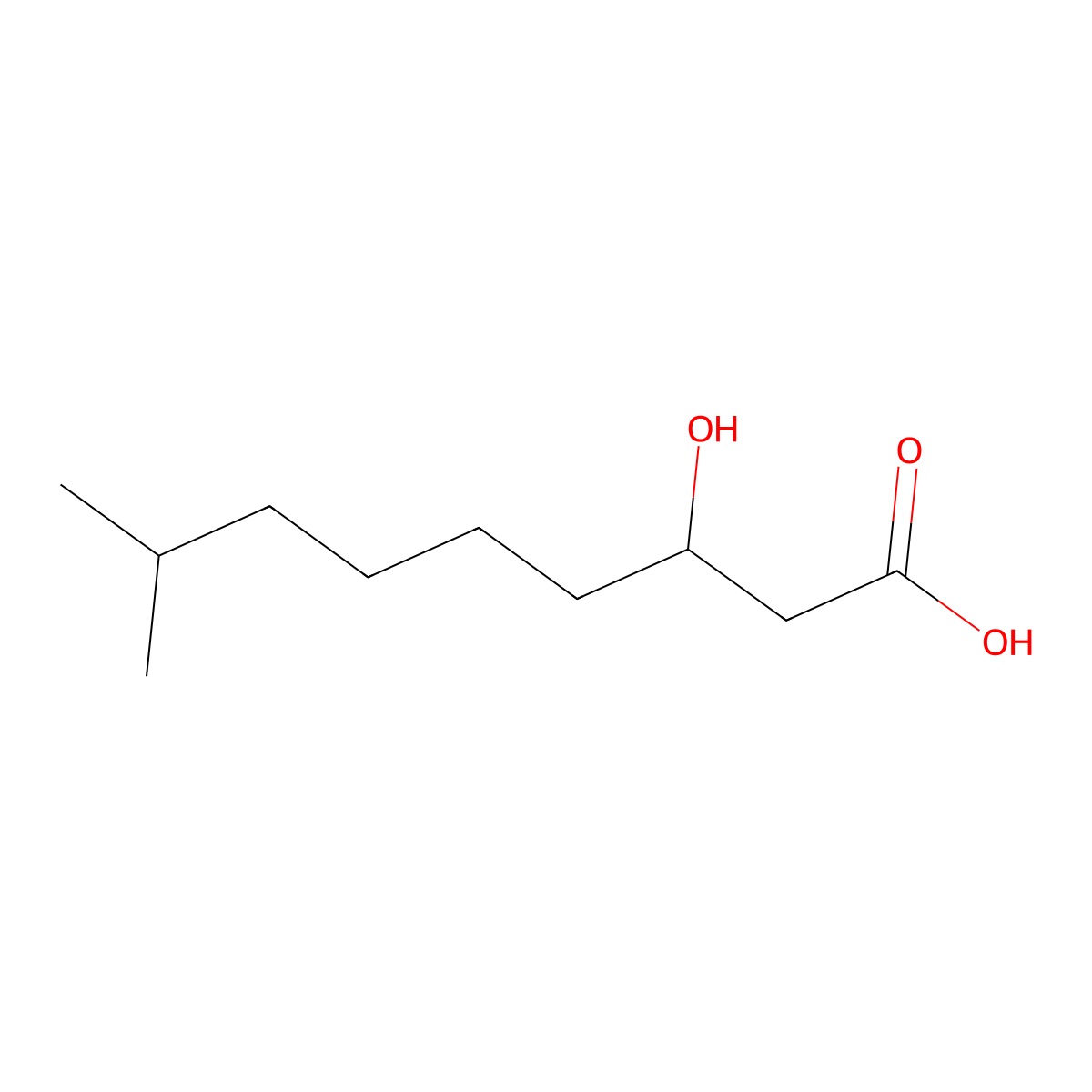 3-Hydroxy-8-methylnonanoic acid molecular structure, CAS 62675-78-9