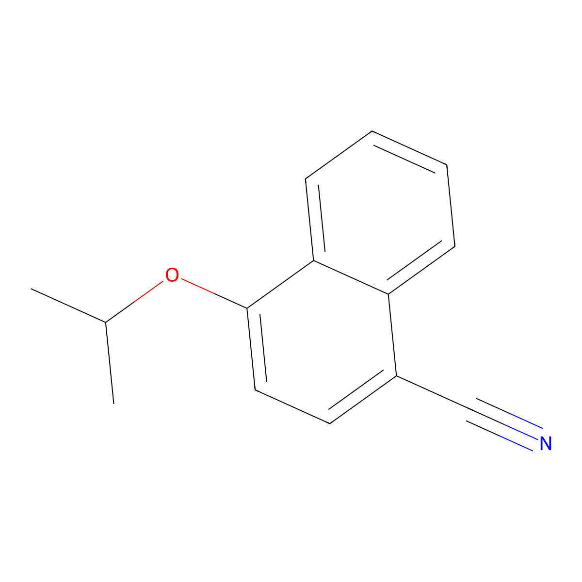 1-Naphthalenecarbonitrile, 4-(1-methylethoxy)- molecular structure, CAS 62677-57-0