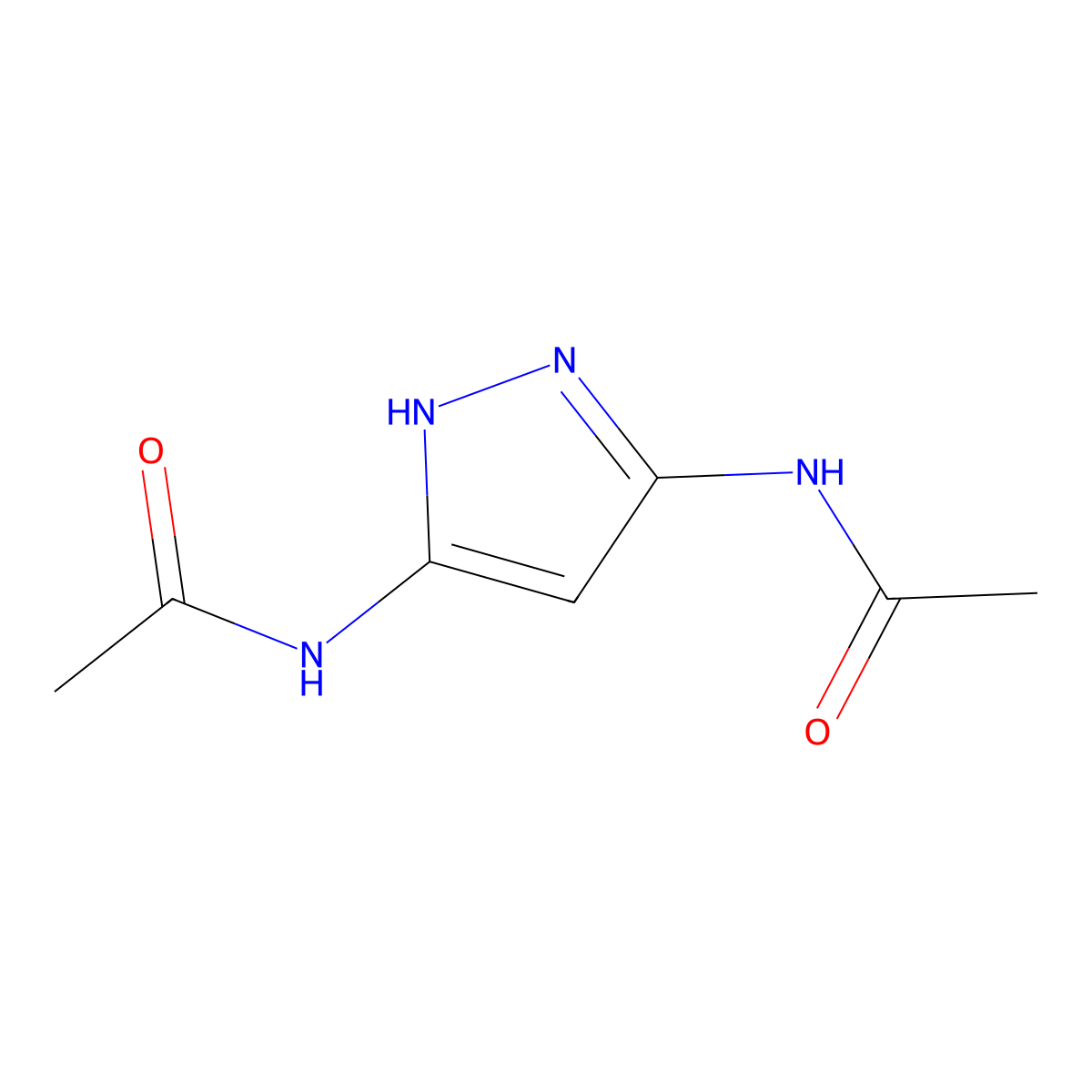 N-(3-acetamido-1H-pyrazol-5-yl)acetamide molecular structure, CAS 62679-00-9