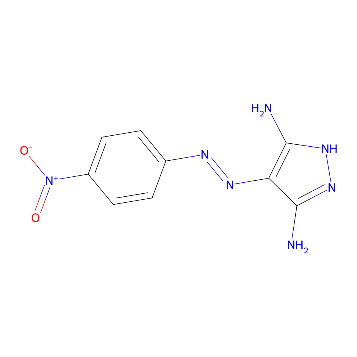 4-(4-Nitrophenylazo)-1H-pyrazole-3,5-diamine molecular structure, CAS 62679-04-3