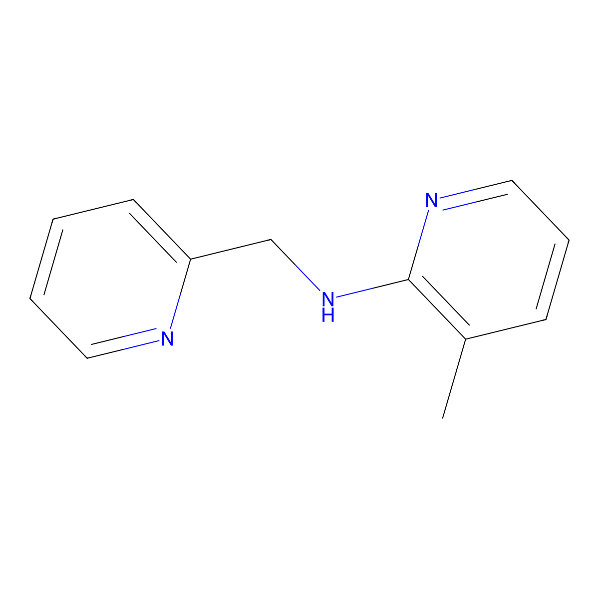 3-methyl-N-(pyridin-2-ylmethyl)pyridin-2-amine molecular structure, CAS 62679-39-4