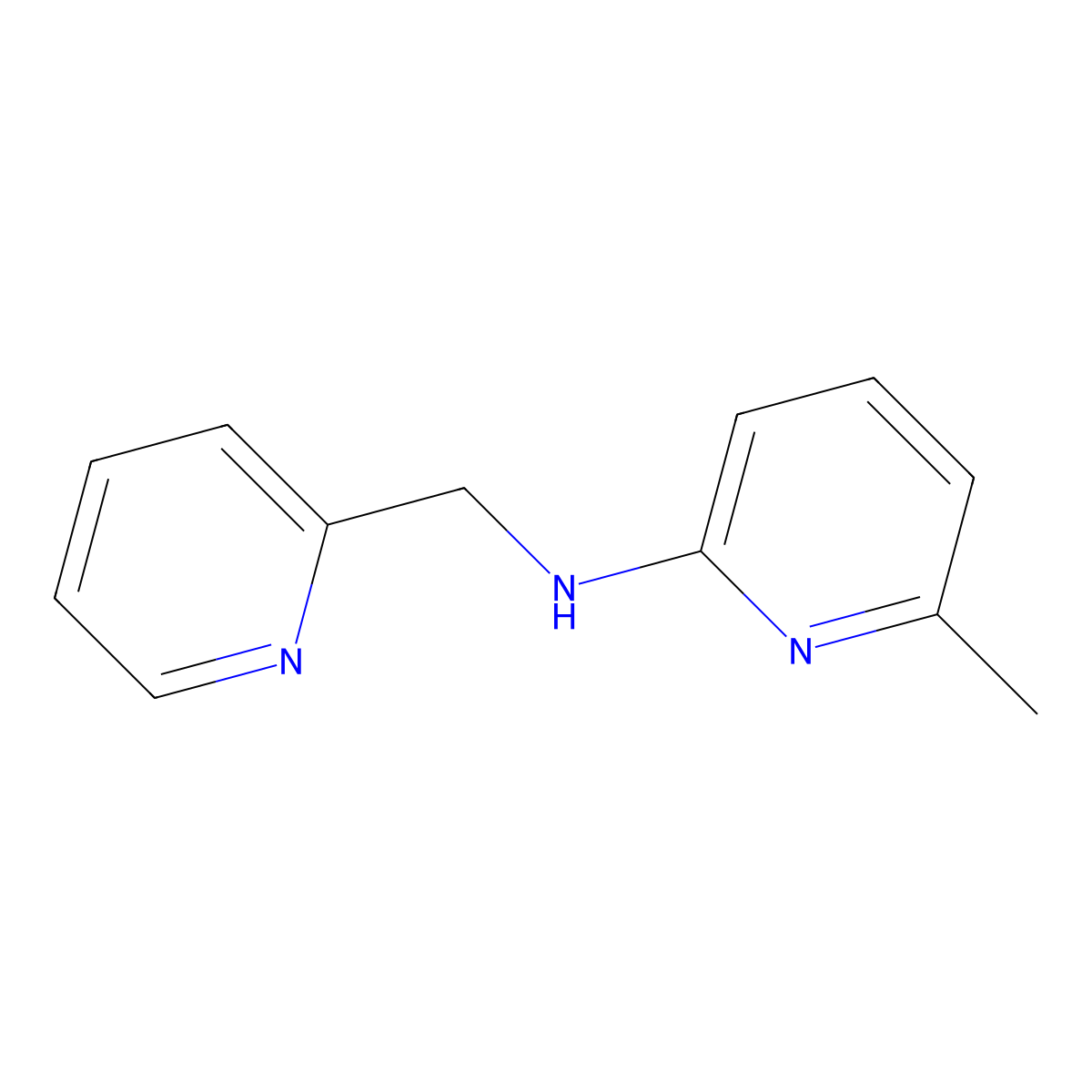 6-Methyl-N-[(pyridin-2-yl)methyl]pyridin-2-amine molecular structure, CAS 62679-41-8