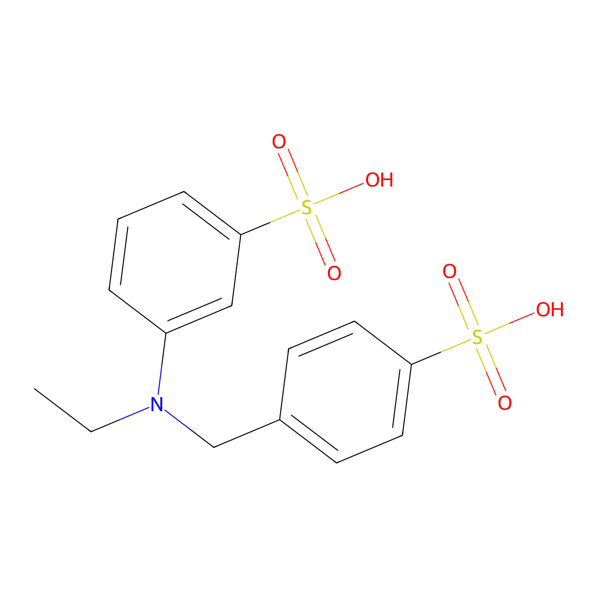 3-[Ethyl(4-sulfobenzyl)amino]benzenesulfonic acid molecular structure, CAS 6268-04-8