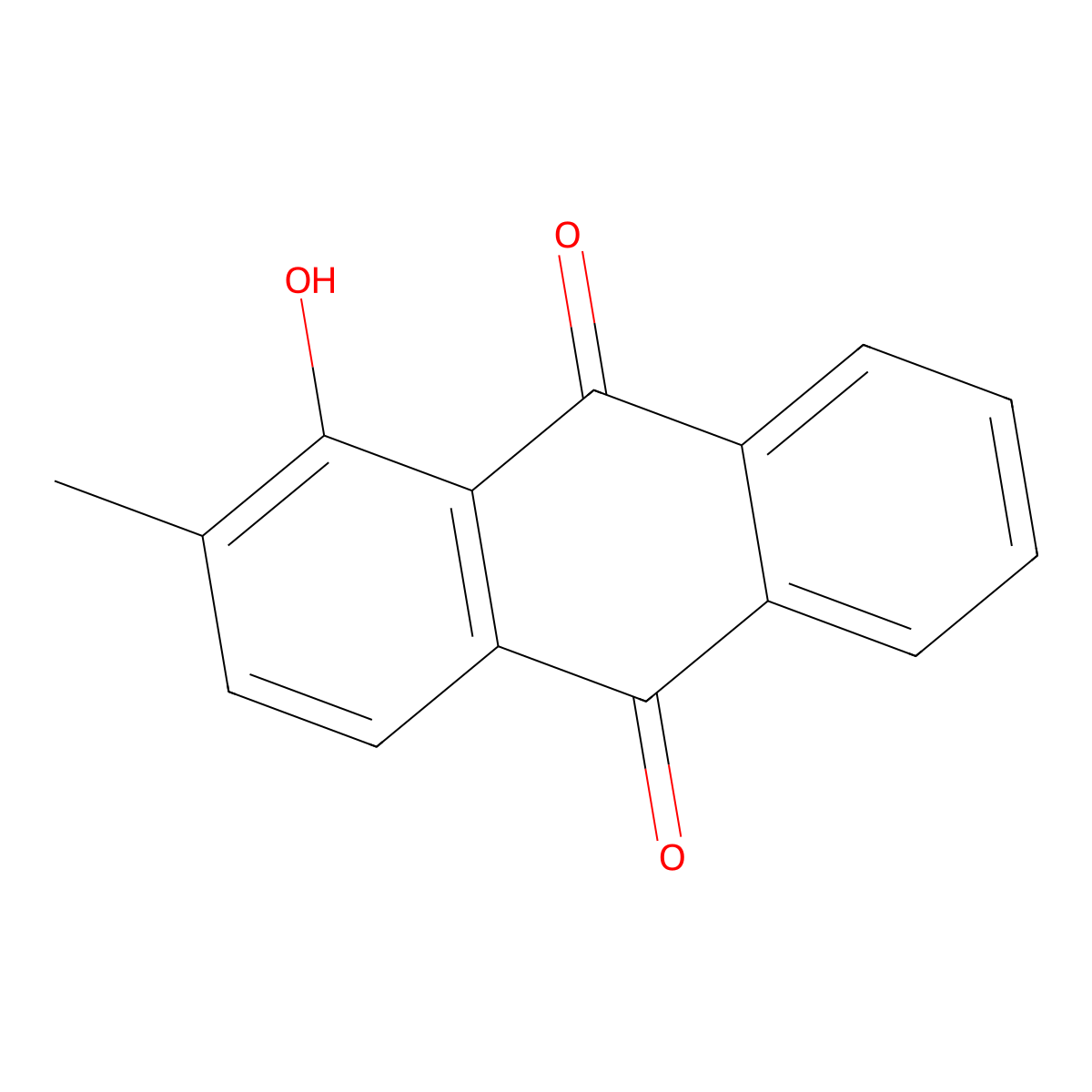 1-Hydroxy-2-methylanthraquinone molecular structure, CAS 6268-09-3