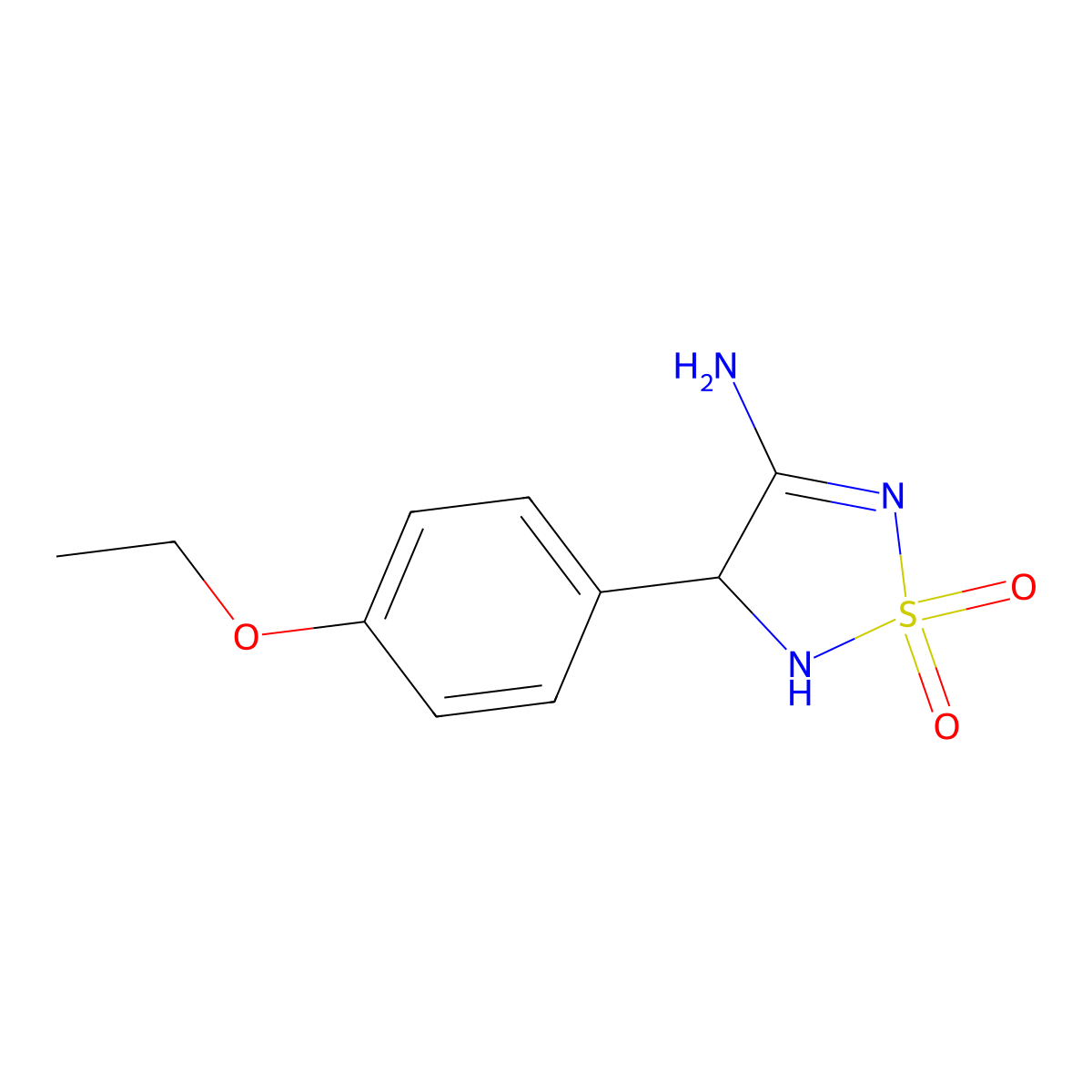 3-(4-Ethoxyphenyl)-1,1-dioxo-2,3-dihydro-1,2,5-thiadiazol-4-amine molecular structure, CAS 6268-89-9