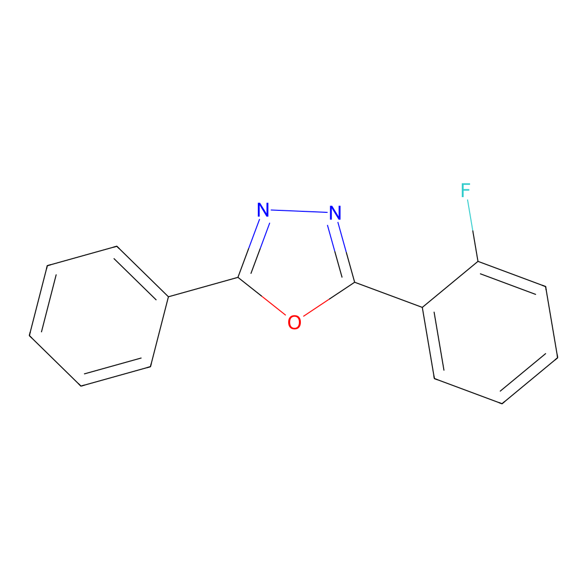 2-(2-Fluorophenyl)-5-phenyl-1,3,4-oxadiazole molecular structure, CAS 62681-96-3