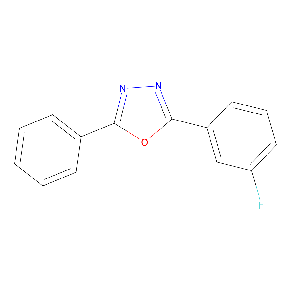 2-(3-Fluorophenyl)-5-phenyl-1,3,4-oxadiazole molecular structure, CAS 62681-97-4