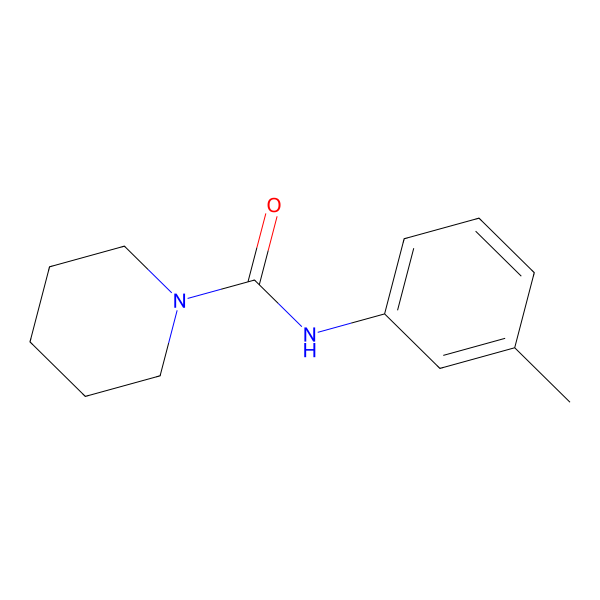 N-(3-methylphenyl)piperidine-1-carboxamide molecular structure, CAS 62689-08-1