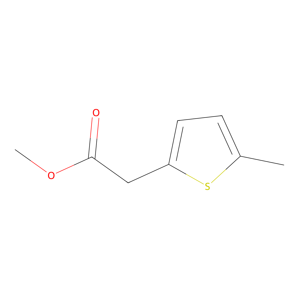 Methyl 2-(5-methylthiophen-2-yl)acetate molecular structure, CAS 62689-70-7