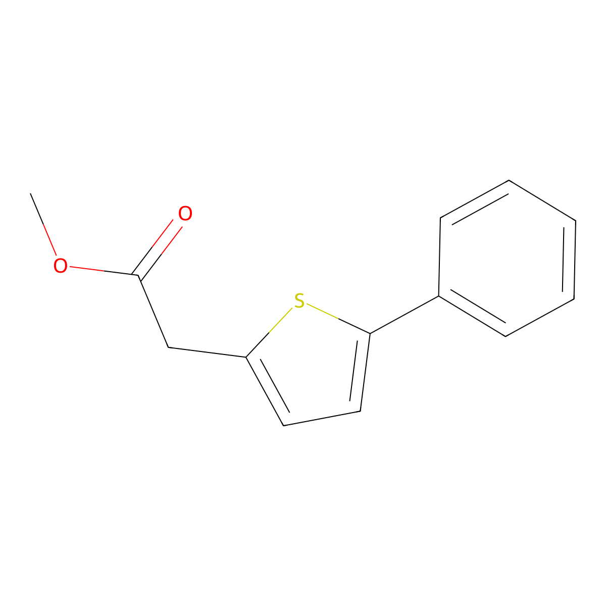 Methyl (5-phenylthiophen-2-yl)acetate molecular structure, CAS 62689-80-9